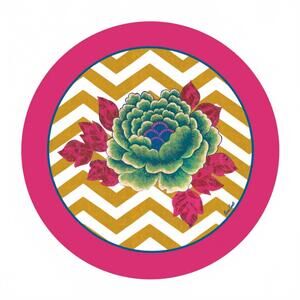 NEW LISA CORTI masonite glory zig zag placemat, set of 2 in mustard